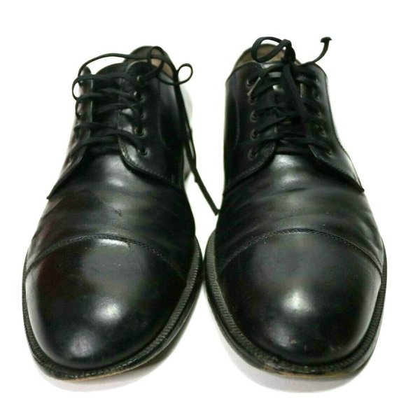 Salvatore Ferragamo Men\'s Size 9.5 B Studio Oxford Black Dress Shoes Cap Toe main image 9